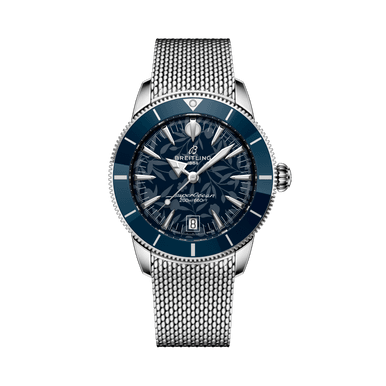 BREITLING S. Heritage B31 Automatic 40 [AB31101A1C1A1], a luxury watch with a blue dial, stainless steel bracelet, and chronograph features.