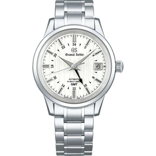 Grand Seiko Elegance Collection [SBGJ271G], stainless steel watch with silver dial, multi-function chronograph, date window, and GMT features.