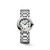 Longines Primaluna, luxury women's watch with stainless steel bracelet and round case, white dial with Roman numerals and blue hands, date display at 3 o'clock, and Swiss-made craftsmanship.