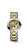 LONGINES PRIMALUNA [L8.115.5.31.7], a luxury women's wristwatch with a gold and silver stainless steel band, gold dial, Roman numeral markers, moon phase complication, and a date window.