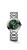 LONGINES PRIMALUNA [L8.115.4.67.6], luxury wristwatch with a silver stainless steel bracelet and a green dial featuring diamond hour markers, a moon phase complication, and a date display.