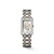 Longines DolceVita [L5.255.5.75.7], two-tone rectangular wristwatch with stainless steel and gold bracelet, silver dial with Roman numerals, and small seconds subdial