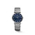 Longines La Grande Classique de Longines watch, stainless steel case and bracelet with blue mother-of-pearl dial and diamond hour markers.