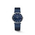 LONGINES La Grande Classique de Longines, wristwatch with a blue mother-of-pearl dial, diamond hour markers, and a blue leather strap.