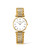 LONGINES LA GRANDE CLASSIQUE DE LONGINES [L4.512.2.11.7], luxury wristwatch with gold and silver bracelet and a white dial with Roman numerals.