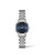 Longines The Longines Elegant Collection [L4.309.4.97.6], silver stainless steel watch with blue dial and diamond hour markers.