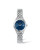 Longines Flagship watch, elegant stainless steel bracelet watch with a blue dial, date window at 3 o'clock, and automatic movement.