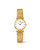 LONGINES LA GRANDE CLASSIQUE DE LONGINES [L4.209.2.87.8], luxury women's wristwatch with a gold bracelet and a white mother-of-pearl dial featuring diamond hour markers.