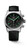 Longines Spirit [L3.829.1.53.2], men's chronometer wristwatch with black dial, green luminous numerals and hands, stainless steel case, chronograph sub-dials, black fabric strap with green stitching.