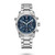 Longines Spirit [L3.820.4.93.6] men's luxury watch with stainless steel bracelet and blue dial, chronograph features, date display, and automatic movement.