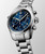 Longines Spirit [L3.820.4.93.6], luxury men's wristwatch with blue dial, stainless steel case and bracelet, chronograph features, date display, automatic movement, and precise timekeeping.