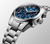 LONGINES SPIRIT [L3.820.4.93.6] luxury wristwatch, stainless steel bracelet and blue dial with chronograph features and date display