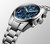 LONGINES SPIRIT [L3.820.4.93.6] luxury wristwatch, stainless steel bracelet and blue dial with chronograph features and date display