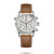 Longines Spirit [L3.820.4.73.2], men's luxury chronograph watch with stainless steel case, silver dial, brown leather strap, and chronometer features.