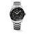 Longines Spirit [L3.812.4.53.6], men's luxury stainless steel wristwatch with black dial, luminous hands, date display, and blue seconds hand on a stainless steel bracelet.