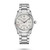 LONGINES SPIRIT [L3.811.4.73.9], a stainless steel automatic chronometer wristwatch with a white textured dial, luminous Arabic numeral hour markers, a date window at 3 o'clock, and a red-tipped second hand.