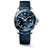 Longines HydroConquest [L3.790.4.96.9], blue dial stainless steel diver's watch with rubber strap, date display, and GMT feature.
