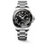 Longines HydroConquest Watch, stainless steel sport watch with black dial, orange accents, and a rotating bezel.