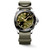 Longines HydroConquest [L3.790.4.06.2], wristwatch with green dial and stainless steel case, beige strap, and rotating bezel.