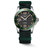 LONGINES HYDROCONQUEST [L3.781.4.05.2], men's professional diver's watch with black dial, luminous hands and markers, green unidirectional rotating bezel, date display, automatic movement, water-resistant up to 300 meters, and a green and black fabric strap.