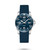 Longines HydroConquest Watch, blue dial with silver accents and a matching blue strap.