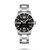 LONGINES HYDROCONQUEST [L3.740.4.56.6], a luxury men's diver watch with a stainless steel bracelet and black dial, featuring large Arabic numerals at 6, 9, and 12 o'clock, date display at 3 o'clock, and a unidirectional rotating bezel.