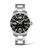 Longines HydroConquest watch, stainless steel bracelet and black dial with luminous markers and a date display.
