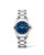 LONGINES CONQUEST, luxury stainless steel watch with blue dial, date display, and diamond hour markers.