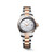 LONGINES HYDROCONQUEST, Luxury men's diver watch with a two-tone stainless steel and rose gold bracelet, pearl white dial with diamond hour markers, date display, and rotating bezel.