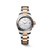 LONGINES HYDROCONQUEST, Luxury men's diver watch with a two-tone stainless steel and rose gold bracelet, pearl white dial with diamond hour markers, date display, and rotating bezel.