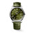 Longines The Longines Master Collection [L2.893.4.09.2], green dial automatic wristwatch with Roman numerals and date display on a green leather strap.