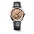 Longines The Longines Master Collection [L2.843.4.93.2], a luxury wristwatch with a rose gold dial and black leather strap.