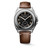 Longines Heritage Aviator Watch, a vintage-inspired wristwatch with a black dial, beige numerals, silver hands, small second subdial at 6 o'clock, stainless steel case, and brown leather strap.