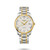 Longines The Longines Master Collection [L2.793.5.97.7], luxury men's automatic wristwatch with gold and silver stainless steel band, white textured dial, gold bezel, and date display.