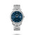 LONGINES THE LONGINES MASTER COLLECTION [L2.793.4.97.6], luxury men's automatic watch with blue dial, silver stainless steel bracelet, date display, and diamond hour markers.