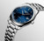 Longines The Longines Master Collection watch, luxurious stainless steel wristwatch with blue dial, diamond hour markers, date display, and automatic movement.