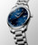 Longines The Longines Master Collection [L2.793.4.97.6], luxury men's Swiss automatic wristwatch with blue dial, diamond hour markers, date display, and stainless steel bracelet.