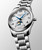 LONGINES THE LONGINES MASTER COLLECTION [L2.409.4.78.6], silver stainless steel wristwatch with white textured dial, blue hands, moon phase subdial, and date indicator.