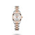 Longines Conquest Classic [L2.286.3.72.7], a luxury wristwatch with a two-tone silver and rose gold bracelet, round silver dial, rose gold indices and hands, date display at 3 o'clock, and Swiss craftsmanship.