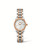 LONGINES THE LONGINES MASTER COLLECTION [L2.128.5.89.7], Elegant women's wristwatch featuring a two-tone stainless steel and rose gold bracelet, white dial with diamond hour markers, date display at 3 o'clock, and automatic movement.