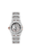 OMEGA Constellation co-axial Master Chronometer 29 mm watch, view of its stainless steel and rose gold bracelet and transparent case back showing the intricate movement inside.