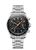 Omega Speedmaster Racing co-axial Master Chronometer Chronograph 44.25 mm watch, stainless steel bracelet, black dial with orange accents, tachymeter bezel, and multiple sub-dials.