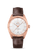 OMEGA Constellation Globemaster co-axial Master Chronometer 39 mm, luxurious rose gold watch with white dial and brown leather strap.