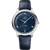 OMEGA De VillePrestige co-axial Master Chronometer 40 mm, luxury men's wristwatch with a blue dial and leather strap.
