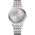 OMEGA De VillePrestige co-axial Master Chronometer 40 mm wristwatch, silver dial with rose gold accents, stainless steel bracelet, and date display at 6 o'clock.
