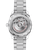 OMEGA Seamaster Aqua Terra Shades co-axial Master Chronometer 38 mm watch, stainless steel case and bracelet, showcasing the transparent case back revealing the intricate movement with red accents and engraved details.