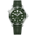 OMEGA Seamaster Diver 300M co-axial Master Chronometer 42 mm, green dial watch with a black rubber strap and stainless steel case.