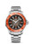 OMEGA Seamaster Planet Ocean 6000M co-axial Master Chronometer 45.5 mm, a luxury professional diving watch featuring a stainless steel bracelet, black dial, orange unidirectional rotating bezel, and water resistance up to 6000 meters.
