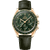 OMEGA Speedmaster Moonwatch Professional co-axial Master Chronometer Chronograph 42 mm, green dial with gold accents and black leather strap, luxury men's watch.