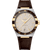 OMEGA Constellation co-axial Master Chronometer 41 mm watch, luxury wristwatch with silver dial, gold and stainless steel bezel, and brown leather strap.